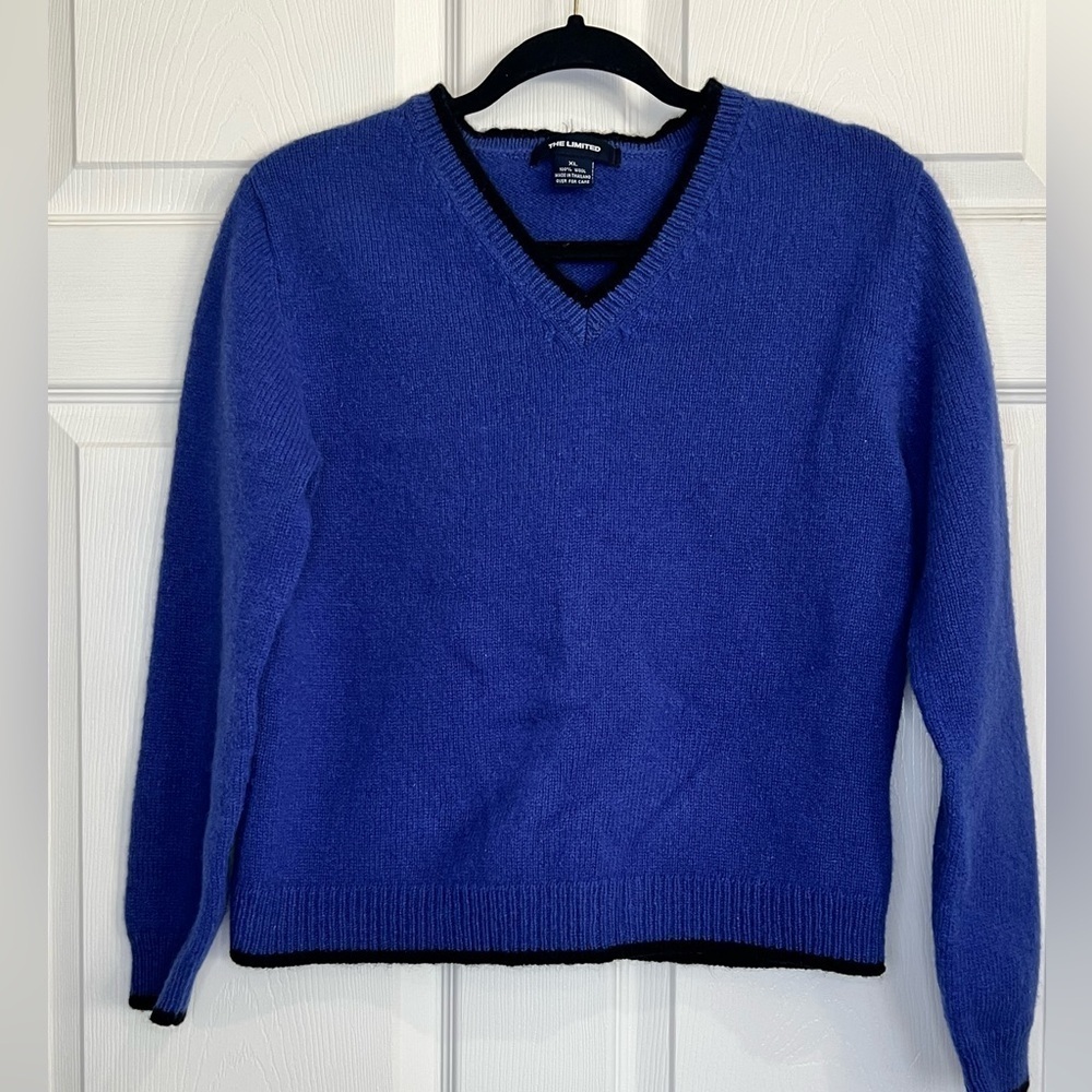The Limited Vintage Indigo Wool Classic V Neck Sweater - Size XL